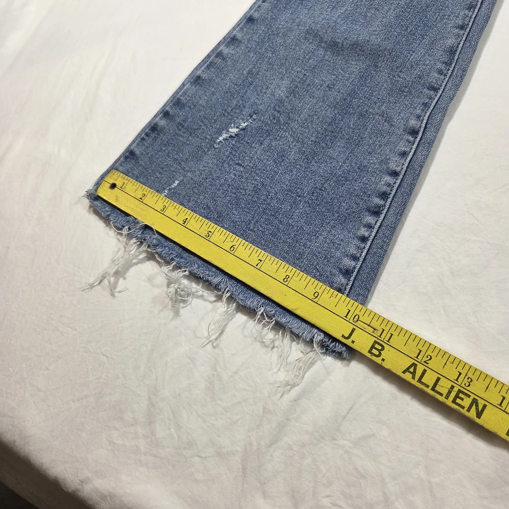 Judy Blue Medium Blue Flare Jeans with Distressed Details - Picture 8 of 13